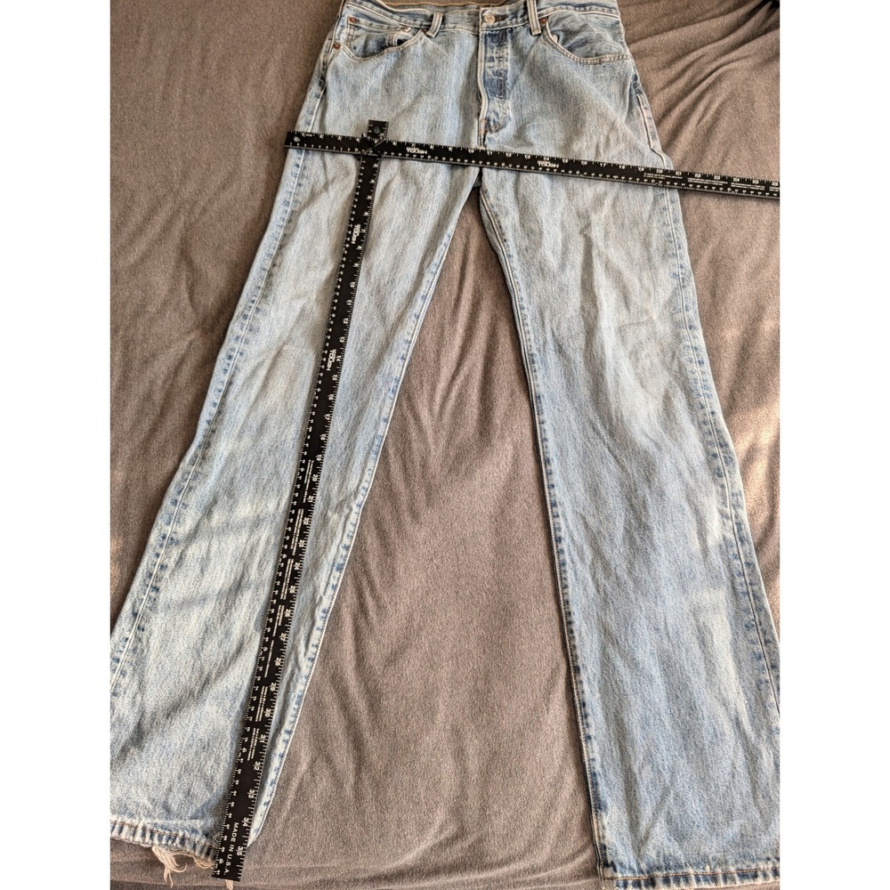 Levis 501 Original Fit Jeans Light Wash Denim Button Fly W34 L36 Mens